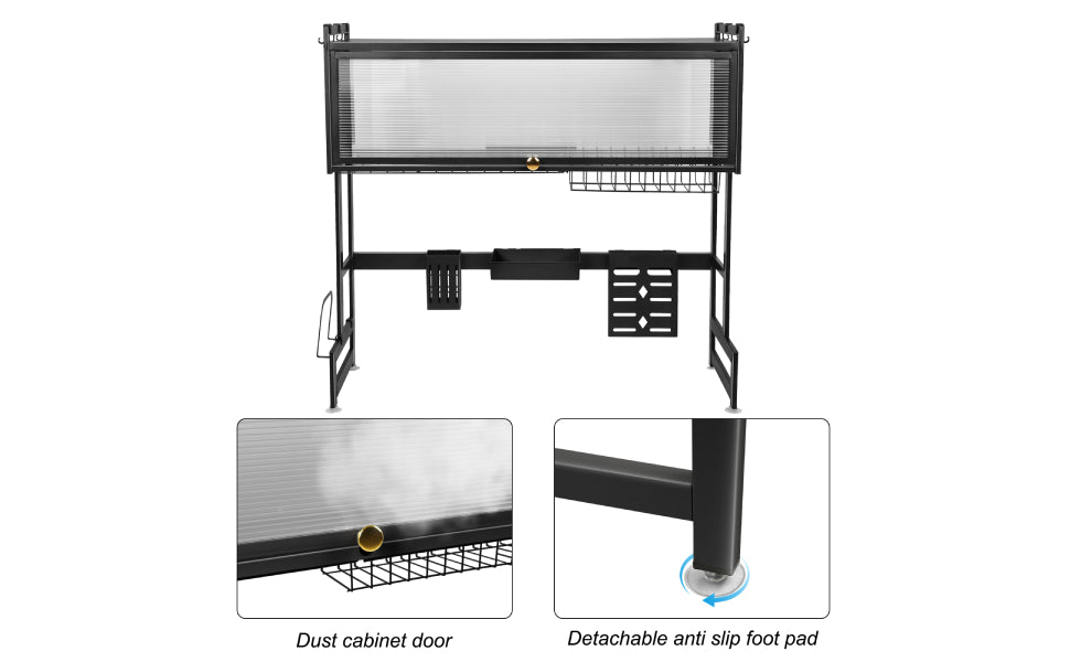 Escurridor de Platos Doble con Tapa Premium - Organizador de Cocina Profesional