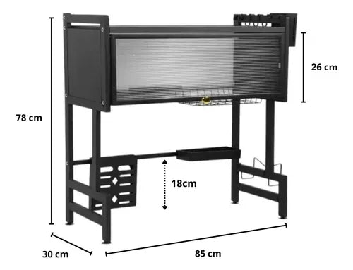 Escurridor de Platos Doble con Tapa Premium - Organizador de Cocina Profesional