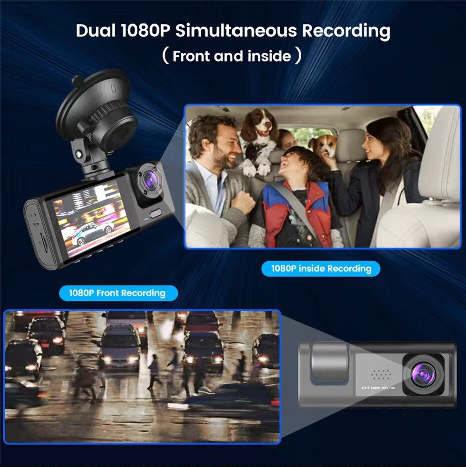 Cámara Dashcam 3 en 1 HD - Protección Total 24/7 para ti y tu Vehículo