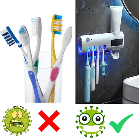 🦷✨ Combo Premium de Higiene bucal ~ Limpiador de lengua + Esterilizador de cepillos ¡El secreto para una sonrisa fresca y un cepillo siempre limpio!