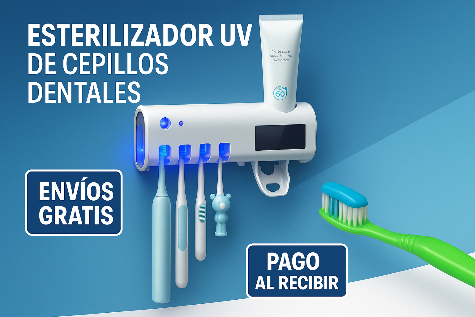 Esterilizador UV Cepillos de Dientes - Elimina 99.9% Bacterias | Higiene Total