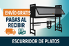 Imagen publicitaria profesional del escurridor con texto 